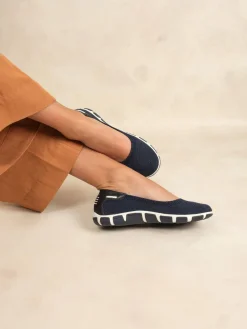 Ballerine Femme Légère Textile Bleu