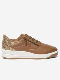Baskets Cuir Femme Fabriquées en France Doublée Textile Tan BRAZIP2