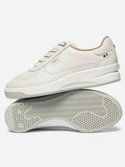 Baskets Cuir Femme Fabriquées en France Blanc BRANILY