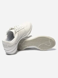 Baskets Cuir Femme Zip Blanc