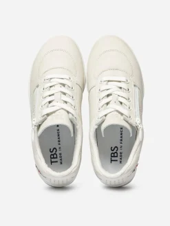 Baskets Cuir Femme Zip Blanc