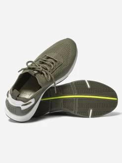 Baskets Femme Confort Textile Recyclé Kaki