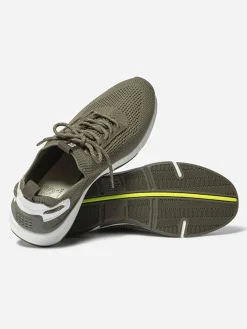 Baskets Femme Confort Textile Recyclé Kaki