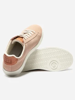 Baskets Femme Fabrication Française Cuir Velours Rose Clair FELICIE