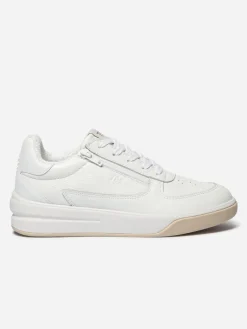 Baskets Femme Zippées Cuir Blanc