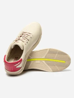 Baskets Homme Confort Cuir Crème et Rouge GEDEONE