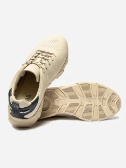 Baskets Homme Cuir TechniGrip® Crème et Marine JAZAIRY