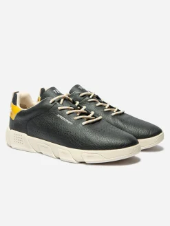 Baskets Homme Cuir TechniGrip® Marine et Jaune JAZAIRY