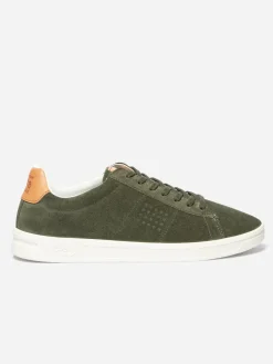 Baskets Homme Fabriquées En France Cuir Vert FLAUBER
