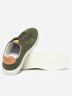 Baskets Homme Fabriquées En France Cuir Vert FLAUBER