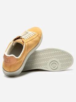 Baskets Homme Fabriquées En France Cuir Velours Jaune FLAUBER