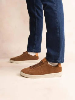 Baskets Homme Fabriquées En France Cuir Velours Marron