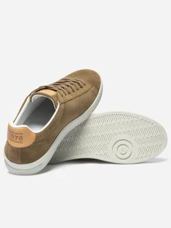 Baskets Homme Fabriquées En France Cuir Velours Marron