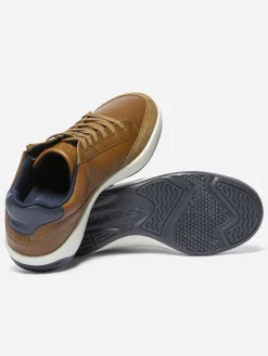 Baskets Homme Zippée Fabriquées en France Cuir Marron ALLZIPP