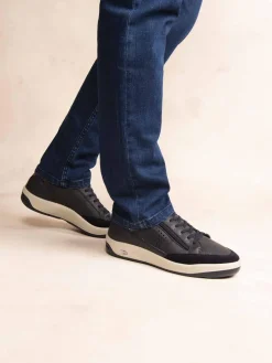 Baskets Homme Zippée Fabriquées en France Cuir Bleu ALLZIPP
