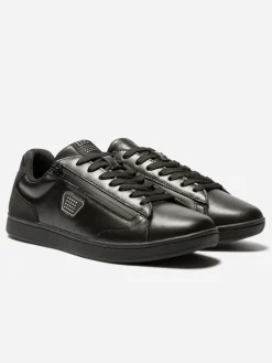 Baskets Homme Zippées Dessus Cuir Noir LAURICK