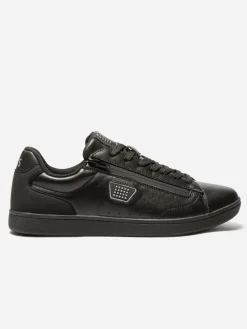 Baskets Homme Zippées Dessus Cuir Noir LAURICK