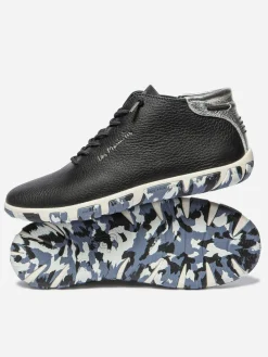 Baskets Mi-Montantes Femme Cuir Camo Marine Silver JESMINI