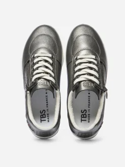 Baskets Zippées Femme Fabriquées en France Cuir Gris