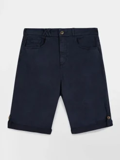 Bermuda Femme Ceinture Semi-élastiquée Bleu marine SINTAMID