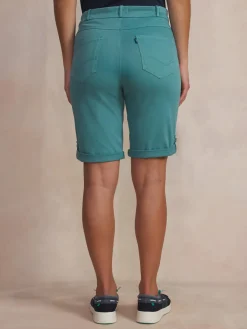 Bermuda Femme Ceinture Semi-élastiquée Vert SINTAMID