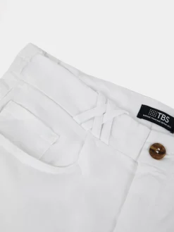Bermuda Femme Ceinture Semi-élastiquée Blanc SINTAMID