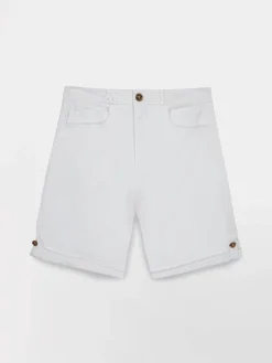 Bermuda Femme Ceinture Semi-élastiquée Blanc SINTAMID