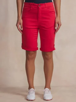 Bermuda Femme Ceinture Semi-élastiquée Rouge SINTAMID