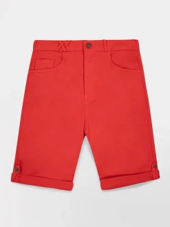Bermuda Femme Ceinture Semi-élastiquée Rouge SINTAMID