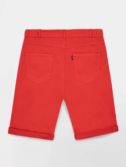 Bermuda Femme Ceinture Semi-élastiquée Rouge SINTAMID