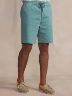 Bermuda homme vert Coton lin FILEPBER