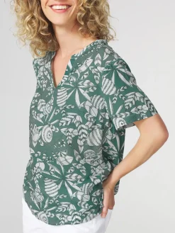 Blouse Femme Imprimés Exclusifs TBS Vert JANIEMIS