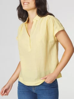 Blouse Femme Lin et Coton Jaune ILONAMIS