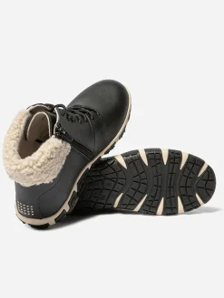 Boots Femme Doublée Feutrine Cuir Noir JANISSA