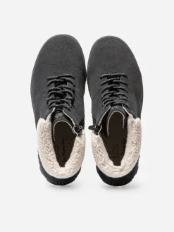 Boots Femme Doublée Feutrine Cuir Marine