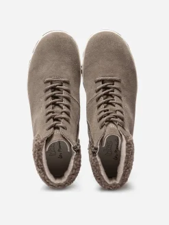 Boots Femme Doublée Feutrine Cuir Taupe