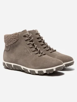 Boots Femme Doublée Feutrine Cuir Taupe