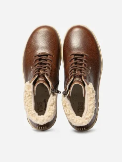 Boots Femme Doublée Feutrine Cuir Marron JANISSA