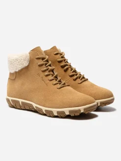 Boots Femme Doublée Feutrine Cuir Beige
