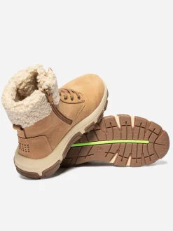 Boots Femme Fourrées Semelle Crantée Cuir Camel
