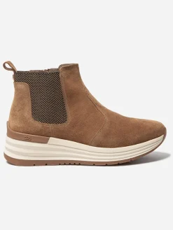 Boots Femme Semelle Sport Cuir Marron