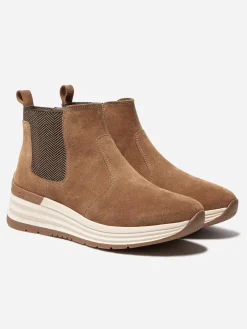 Boots Femme Semelle Sport Cuir Marron