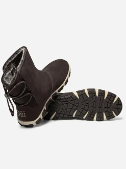 Boots Fourrées Femme Confort Cuir Marron JAZSNOW