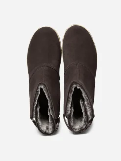 Boots Fourrées Femme Confort Cuir Marron JAZSNOW