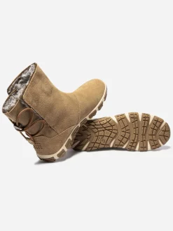 Boots Fourrées Femme Confort Cuir Camel