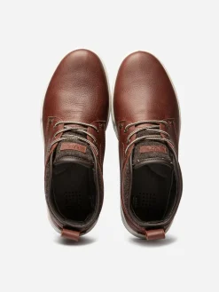 Boots Homme Confort Imperméable Cuir Acajou