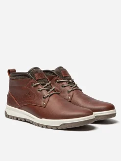 Boots Homme Confort Imperméable Cuir Acajou