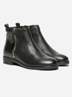 Bottines Femme Cuir Zip Noir FABIOLA