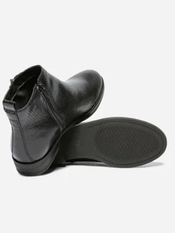 Bottines Femme Cuir Zip Noir FABIOLA
