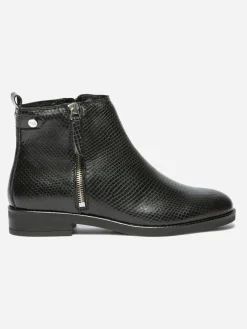 Bottines Femme Cuir Zip Noir FABIOLA